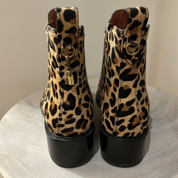 Size 5.5 Coach Pony hair leopard print booties - Picture 4 of 7